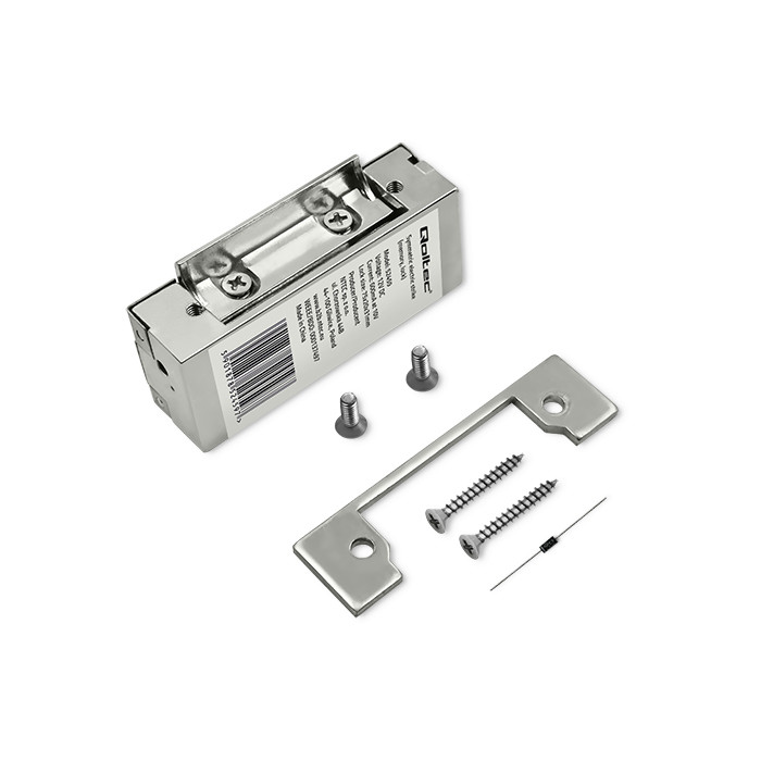 Qoltec Electric strike With lock and memory | 12V | Stainless steel