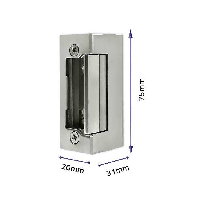 Qoltec Electric strike With lock and memory | 12V | Stainless steel