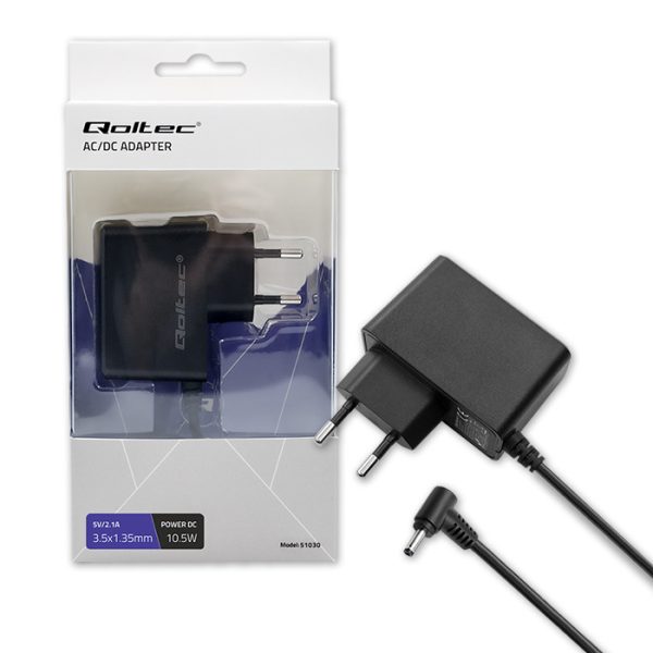 Qoltec AC/DC-Netzteil 51030 | 10.5W | 5V | 2.1A | 3.5*1.35