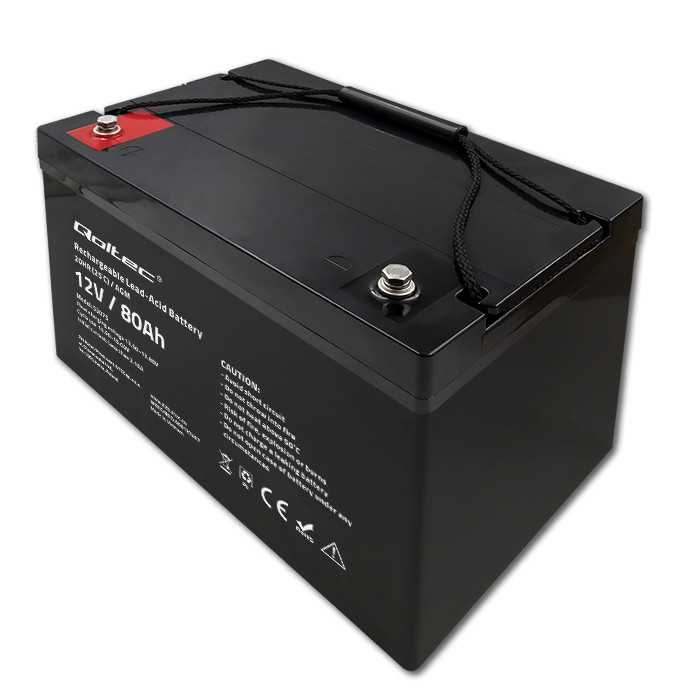 Qoltec AGM-Batterie 53075 | 12V | 80Ah | 23.5kg