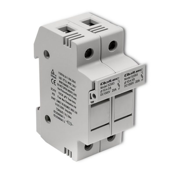 Qoltec Sicherung 52583 | 1000V | 20A | 2P | 10x38