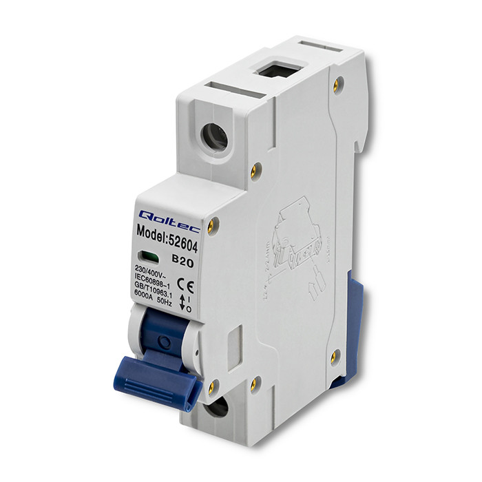 Qoltec Leitungsschutzschalter 52604 | 20A | 1P