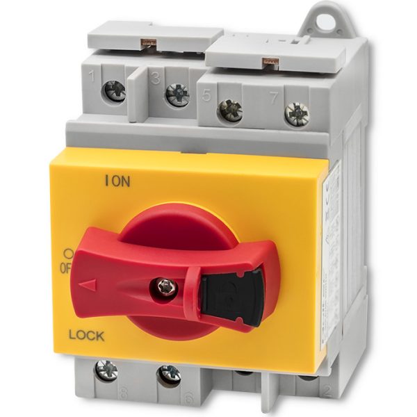 Qoltec DC-Trenner mit Verriegelungsfunktion | Hauptschalter | 1200V | 32A | 8kV | 4P