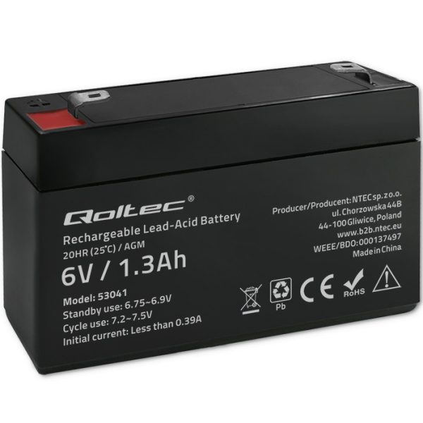 Qoltec AGM-Batterie 53041 | 6V | 1.3Ah