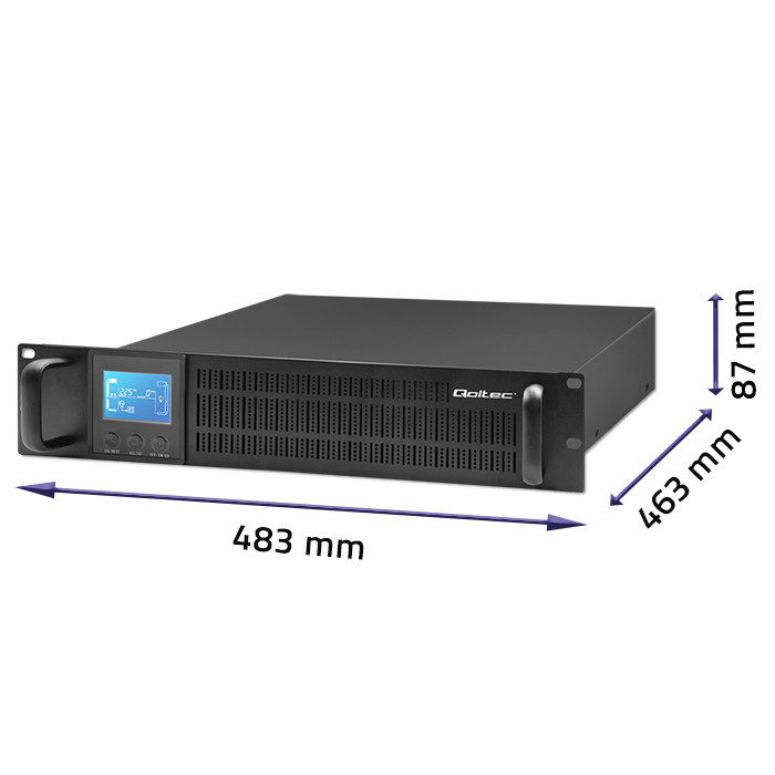 Qoltec Rack-USV 53945 | 1kVA | 800W | LCD