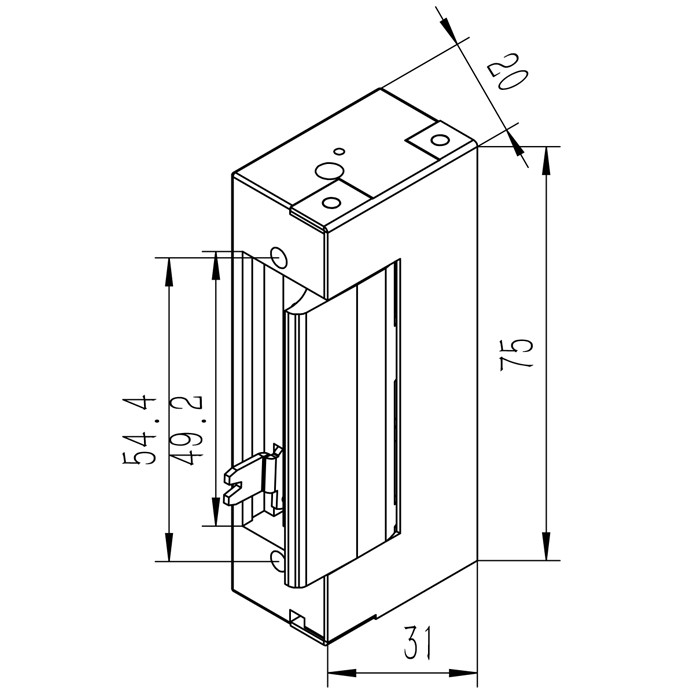 Qoltec Electric strike With lock and memory | 12V | Stainless steel
