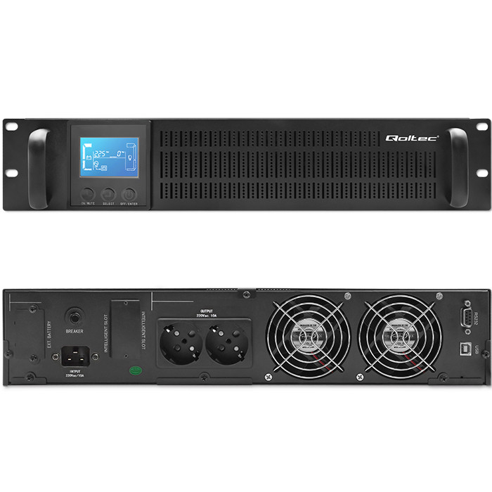 Qoltec Rack-USV 53946 | 2kVA | 1600W | LCD