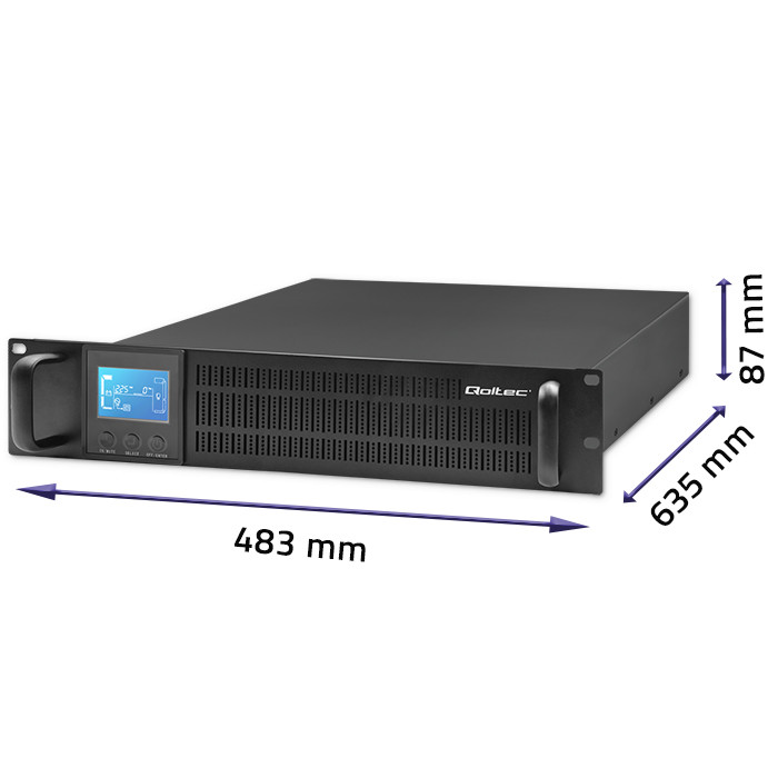 Qoltec Rack-USV 53946 | 2kVA | 1600W | LCD
