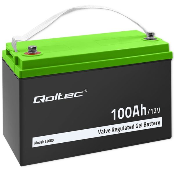 Qoltec GEL-Batterie 53080 | 12V | 100Ah | 29.3kg