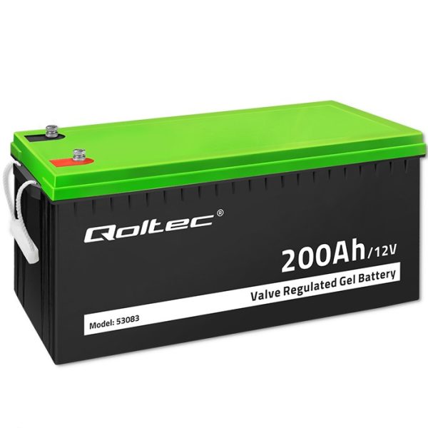 Qoltec GEL-Batterie 53083 | 12V | 200Ah | 59.5kg