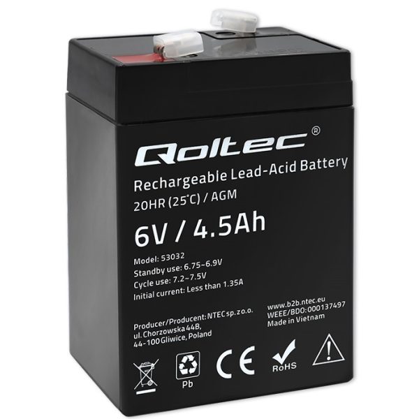 Qoltec AGM-Batterie 53032 | 6V | 4.5Ah