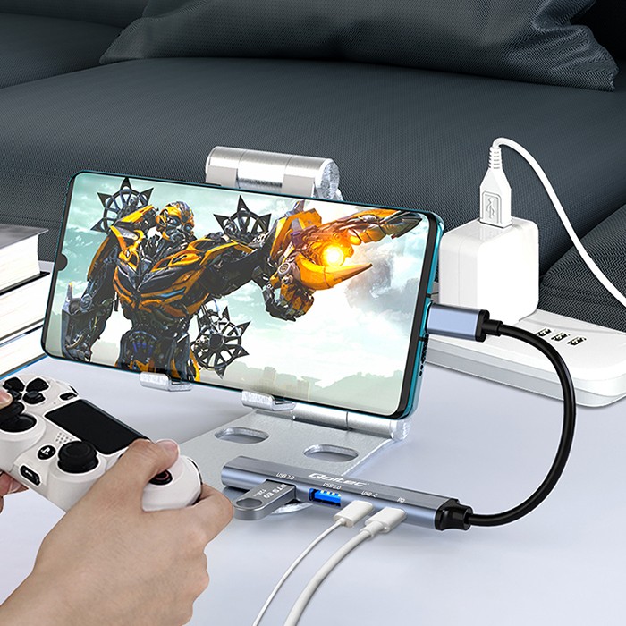 Qoltec USB-Hub 53790 | USB-C | 2x USB 2.0 | USB 3.0