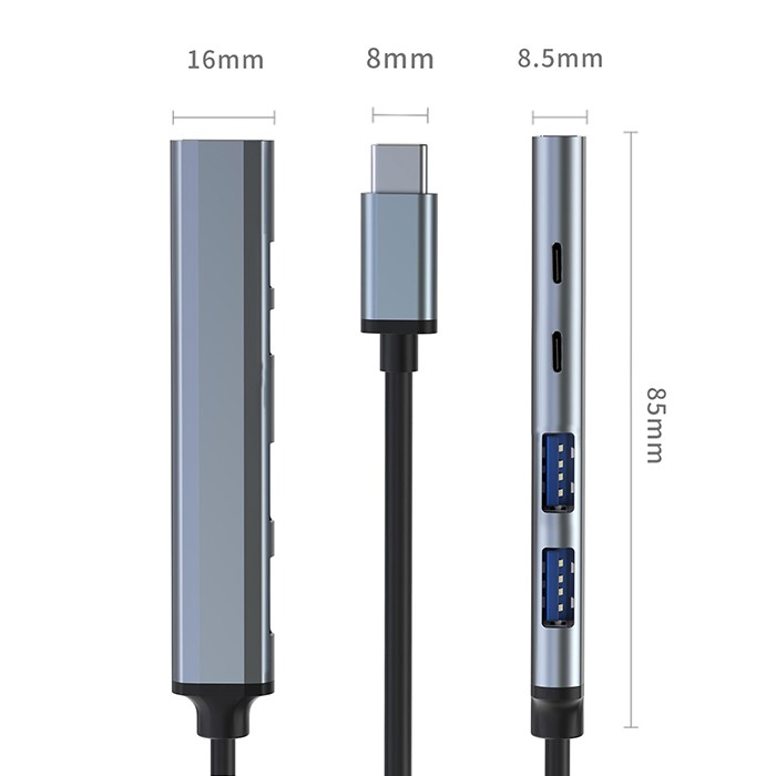 Qoltec USB-Hub 53790 | USB-C | 2x USB 2.0 | USB 3.0
