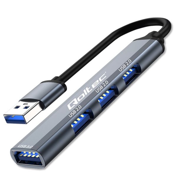 Qoltec USB-Hub 53793 | USB 3.0 | 3x USB 2.0