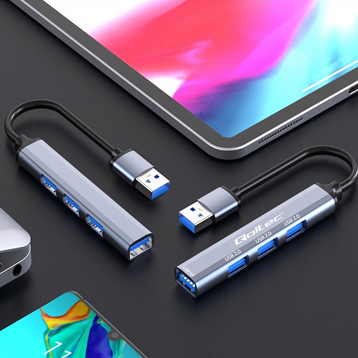 Qoltec USB-Hub 53793 | USB 3.0 | 3x USB 2.0