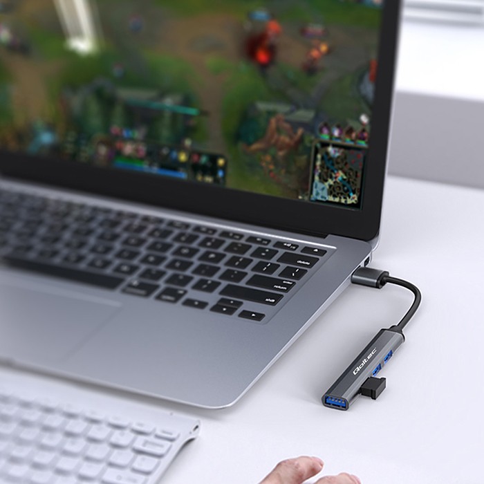 Qoltec USB-Hub 53793 | USB 3.0 | 3x USB 2.0