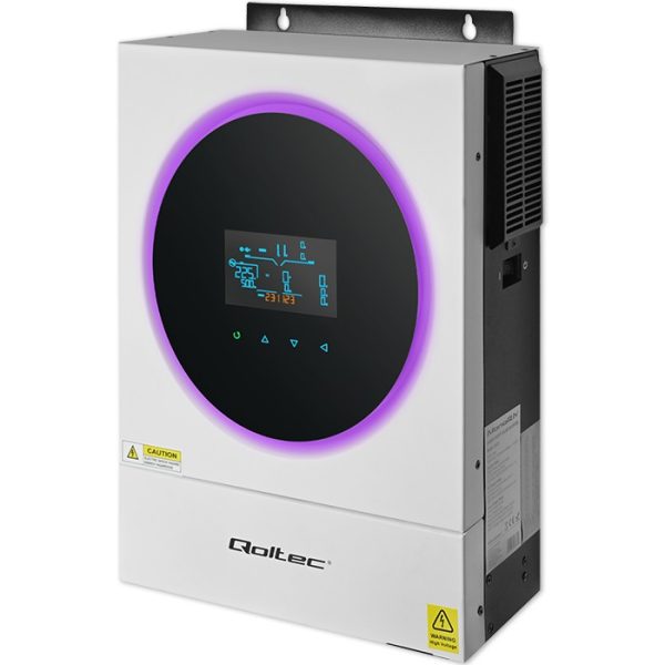 Qoltec Hybrid-Solar-Wechselrichter Off-Grid 4kVA | 4kW | 120A | MPPT | LCD | WLAN | BMS | AGM GEL LiFePO4 | Sinus