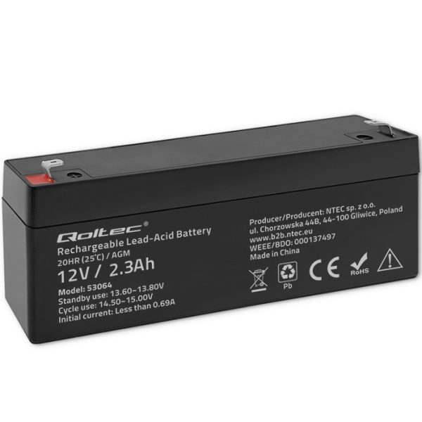 Qoltec AGM-Batterie 53064 | 12V | 2.3Ah