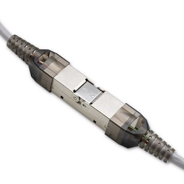 Qoltec RJ45 werkzeugloser STP-Stecker | CAT6A | JACK-PIN | T568B | T568A