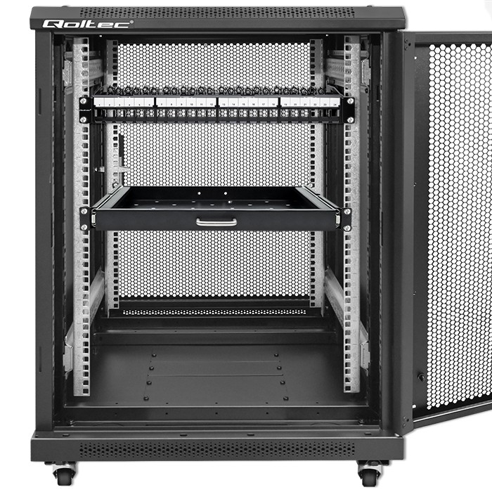Qoltec Patchpanel 54516 | 1U | 24 Ports | Schwarz