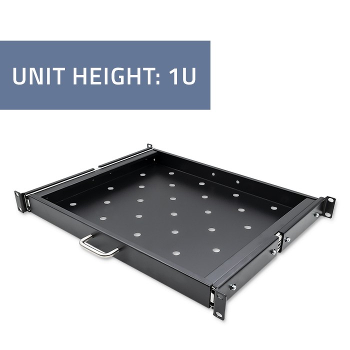 Qoltec Rack-Fachboden 54509 | 600*600 | Schwarz