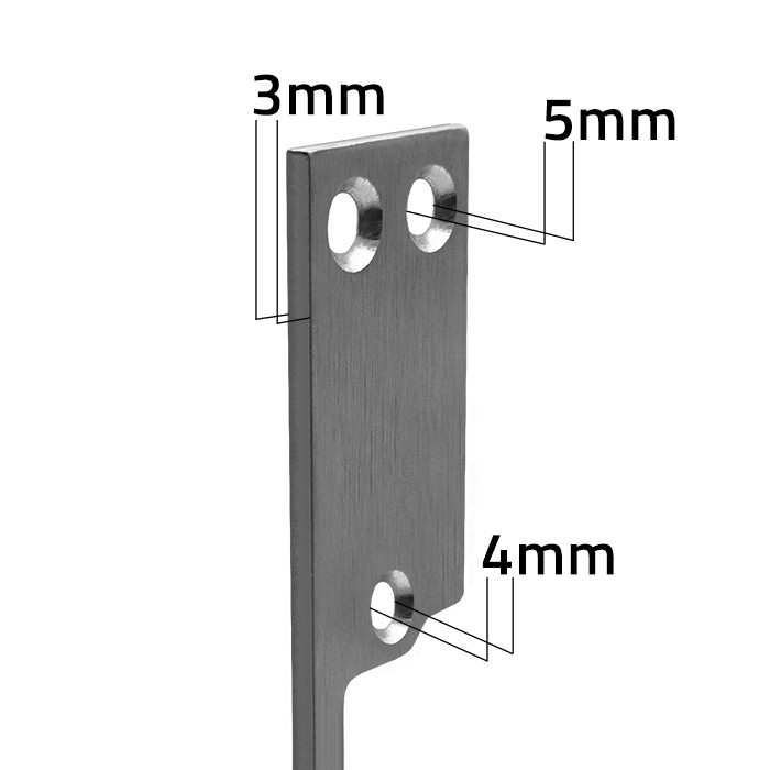Qoltec Double-sided straight plate for electric door strike | Catch plate | 250mm | Stainless steel