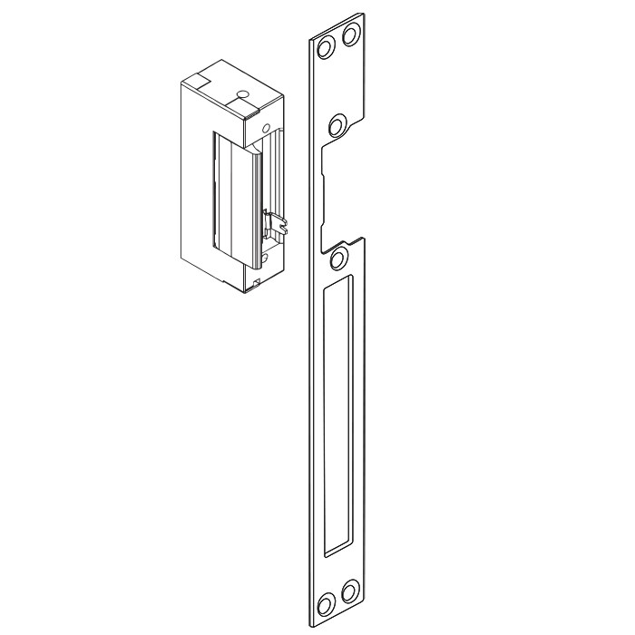 Qoltec Double-sided straight plate for electric door strike | Catch plate | 250mm | Stainless steel
