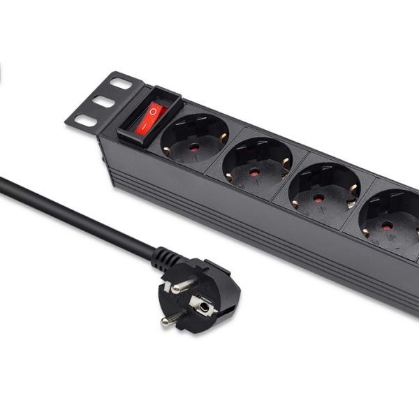 Qoltec 19-Zoll-PDU 54603 | 1U | 16A | 1.8m | PDU | 4xSCHUKO