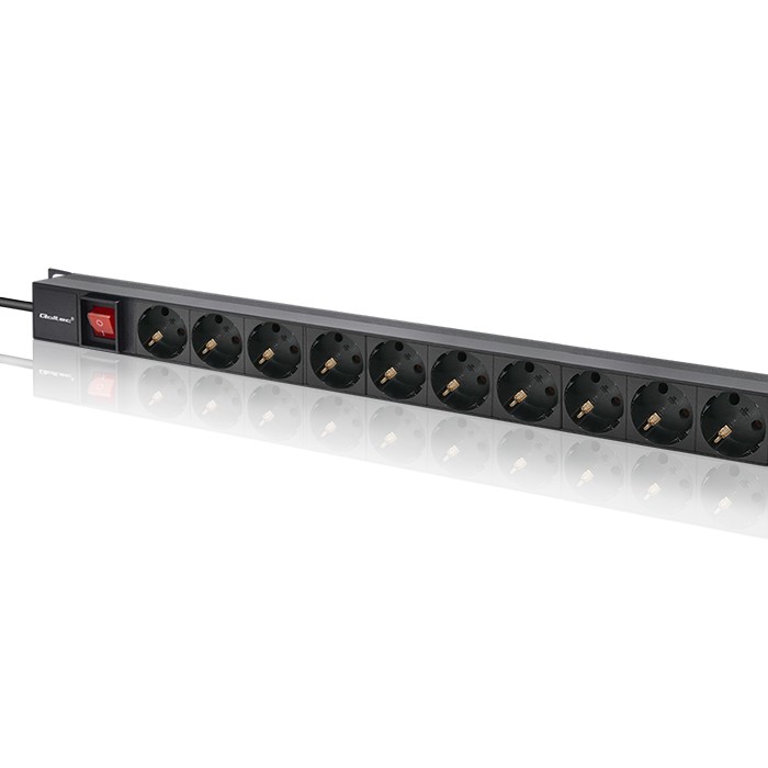 Qoltec 19-Zoll-PDU 54605 | 1U | 16A | 1.8m | PDU | 16xSCHUKO