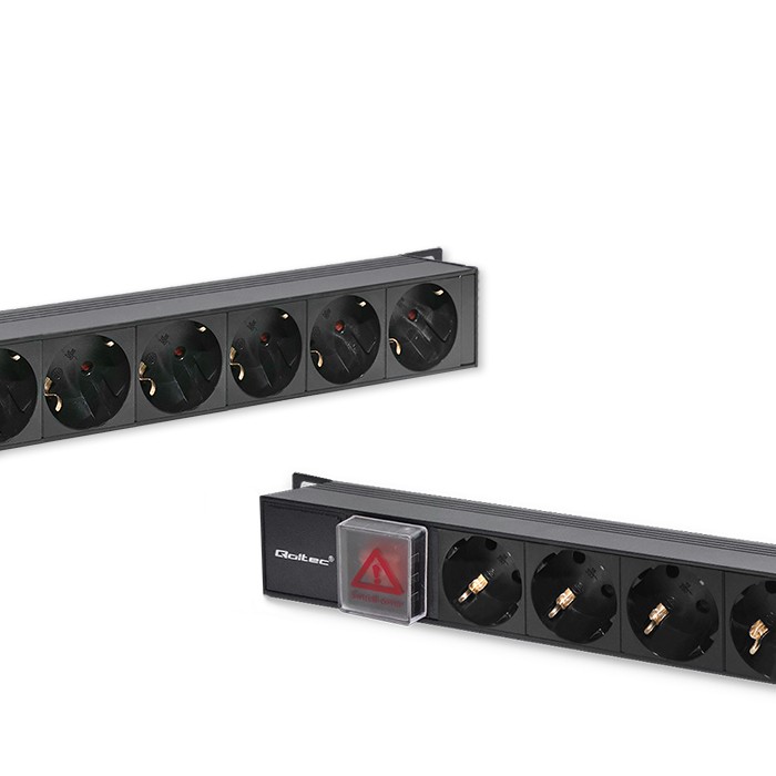 Qoltec 19-Zoll-PDU 54605 | 1U | 16A | 1.8m | PDU | 16xSCHUKO