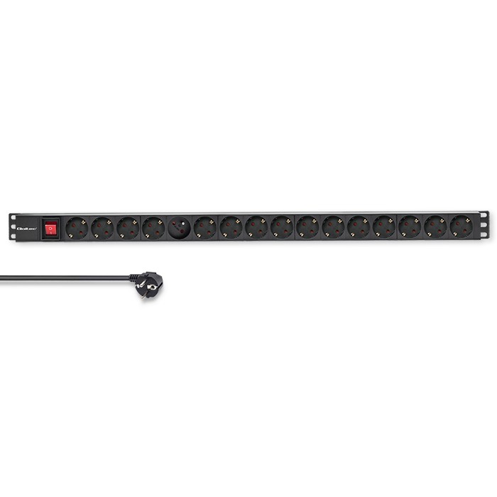Qoltec 19-Zoll-PDU 54605 | 1U | 16A | 1.8m | PDU | 16xSCHUKO