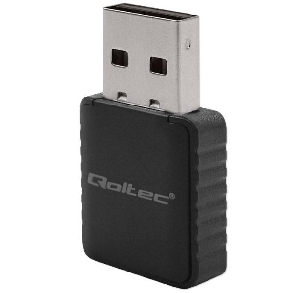 Qoltec Wireless Ultraschneller DUAL-Mini-WLAN-Adapter 2 x 2dBi | Standard-AC | USB 3.0 | 1300Mbps