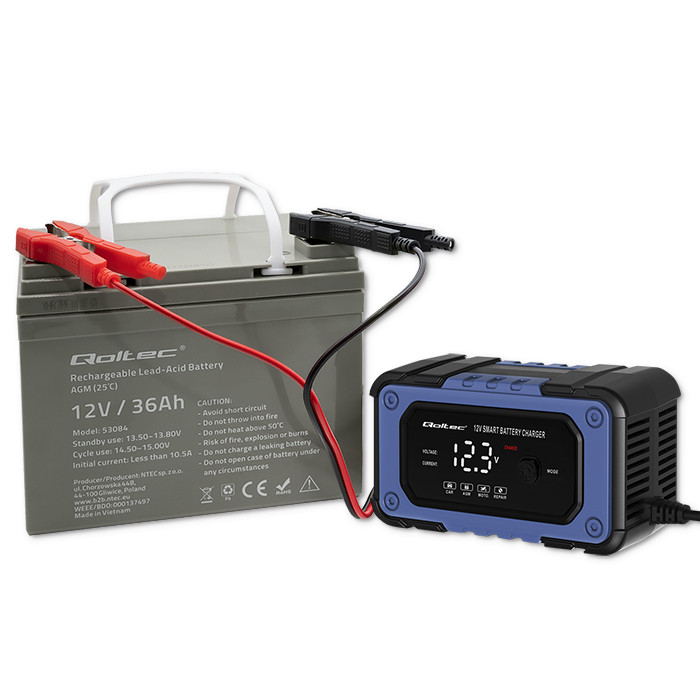 Qoltec AGM-Batterie 53084 | 12V | 36Ah