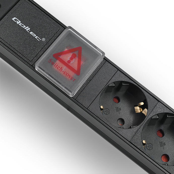 Qoltec 19-Zoll-PDU 54468 | 1U | 16A | 2m | PDU | 6xSCHUKO