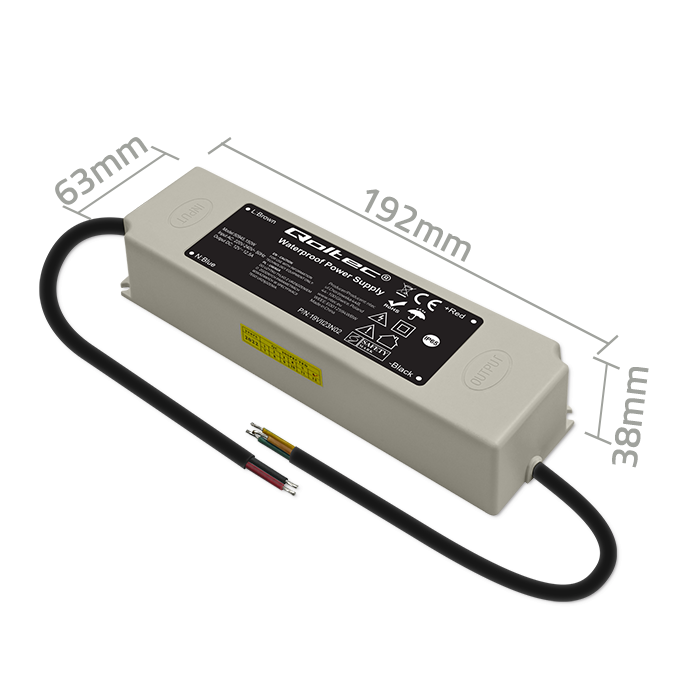 Qoltec Wasserdichtes LED-Netzteil 50945 | 150W | 12V | 12.5A | Weiß