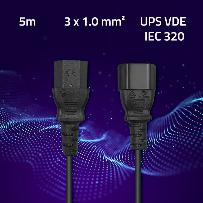 Qoltec Netzkabel 53899 | 5m | 3x1.00mm²