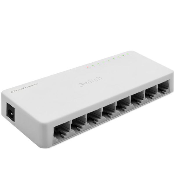 Qoltec Netzwerk-SWITCH | 8 x RJ45 Port | 1000Mbps | Schnelles Ethernet| LAN