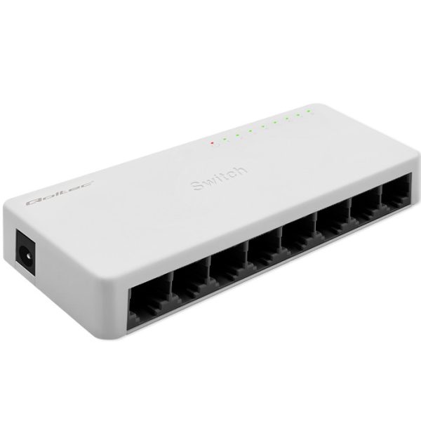 Qoltec Netzwerk-SWITCH | 8 x RJ45 Port | 100Mbps | Fast Ethernet | LAN