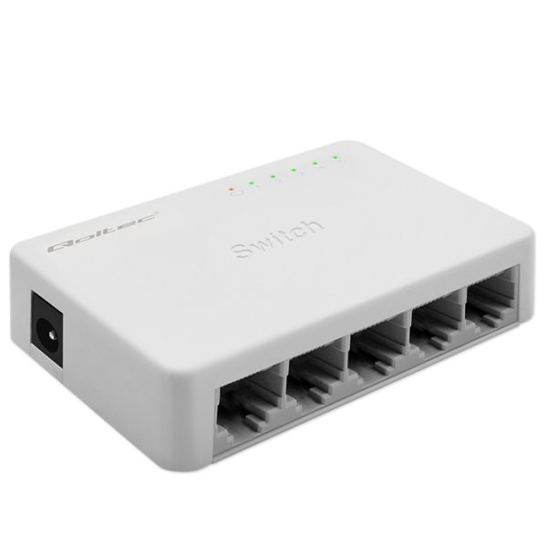 Qoltec Netzwerk-SWITCH | 5 x RJ45 Port | 1000Mbps | Fast Ethernet | LAN