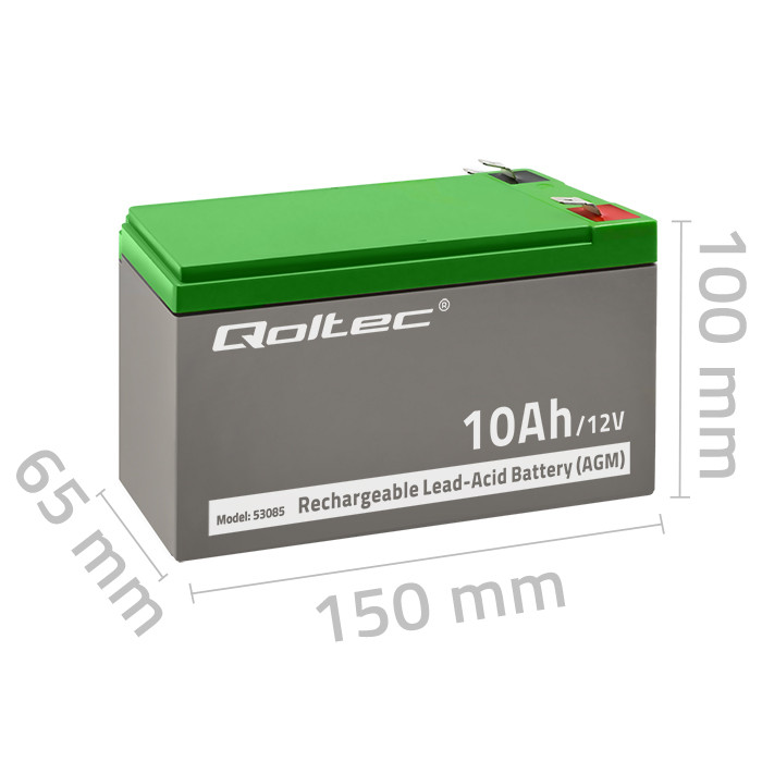 Qoltec AGM-Batterie 53085 | 12V | 10Ah