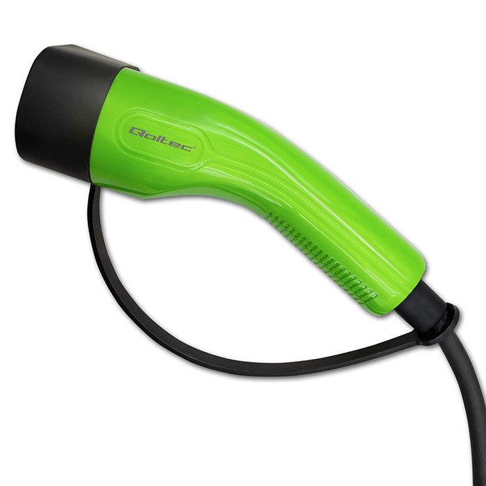 Qoltec Mobile EV charger with adjustable 2in1 Type2 | 11kW | 400V | CEE 32A | LCD | 3 phase | Portable | Wallbox | 5m