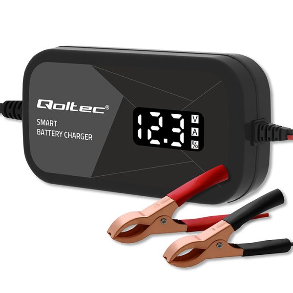 Qoltec Batterieladegerät mit Reparaturfunktion 52492 | 12V | 2A | LCD