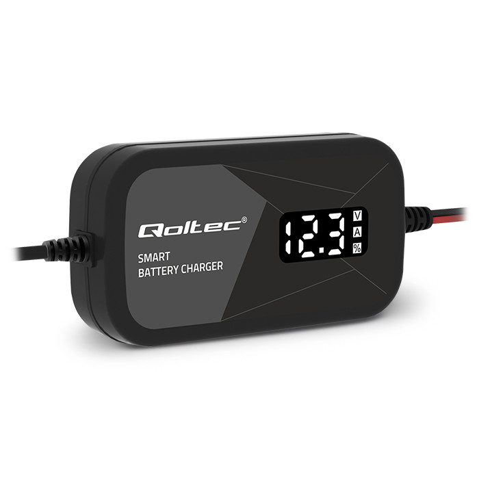 Qoltec Batterieladegerät mit Reparaturfunktion 52492 | 12V | 2A | LCD