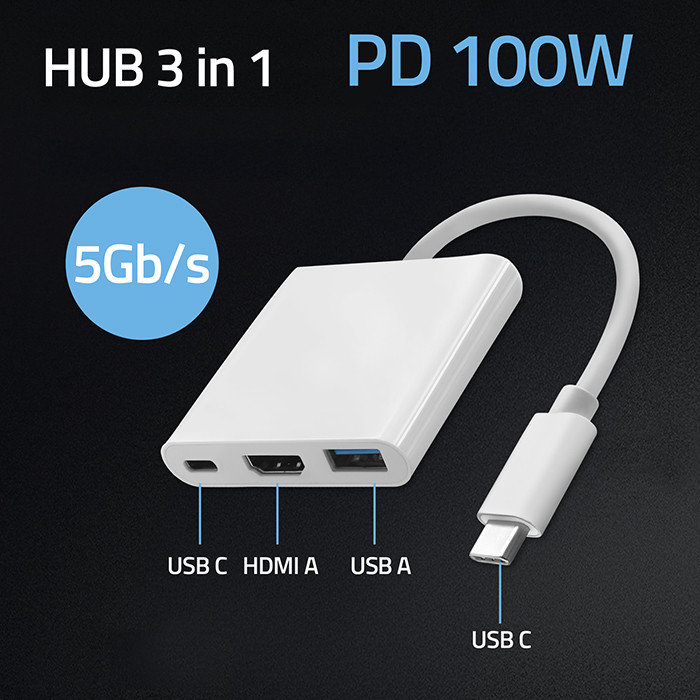 Qoltec USB-Hub 50425 | 100W | USB 3.0