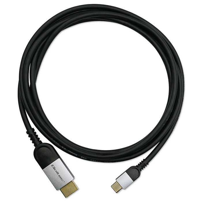 Qoltec USB-C-auf-HDMI-Adapterkabel 50438 | 2m | 60Hz | 32AWG