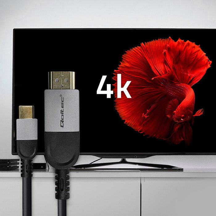 Qoltec USB-C-auf-HDMI-Adapterkabel 50438 | 2m | 60Hz | 32AWG