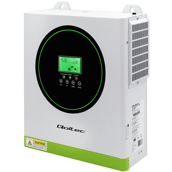 Qoltec Hybrid-Solar-Wechselrichter Off-Grid 3500W | 100A | 24V| MPPT | AGM GEL LiFePO4 | Sinus | WLAN optional | Leistungsfaktor 1.0
