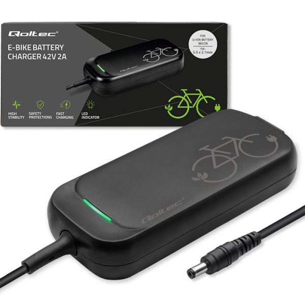 Qoltec E-Bike-Ladegerät 50332 | 36V | 42V | 2A | 5.5*2.1