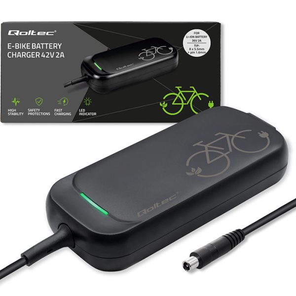 Qoltec E-Bike-Ladegerät 50334 | 36V | 42V | 2A | 8.0mm | 8.0*8.0mm