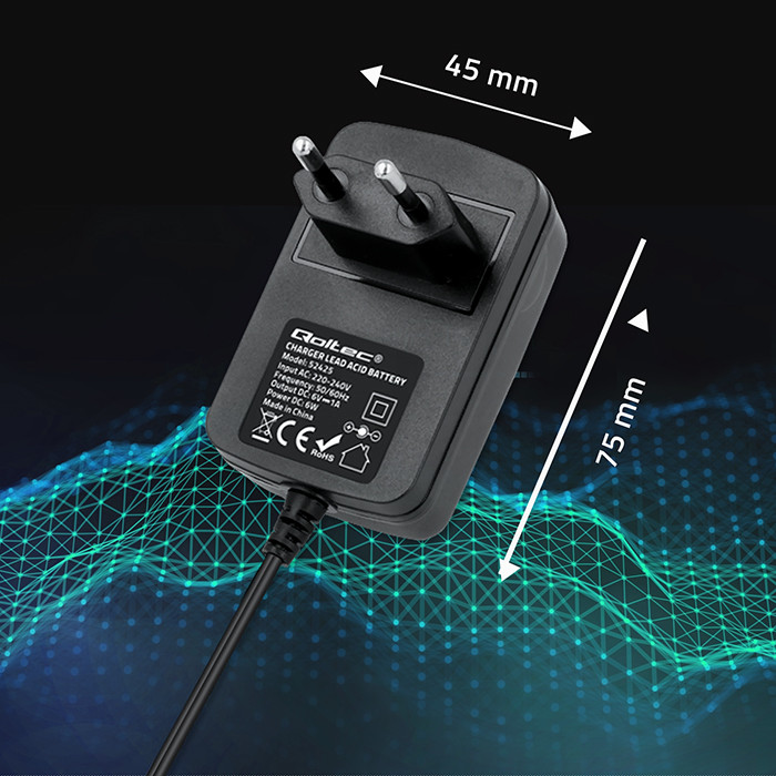 Qoltec Batterieladegerät mit Reparaturfunktion 52425 | 6V | 1A
